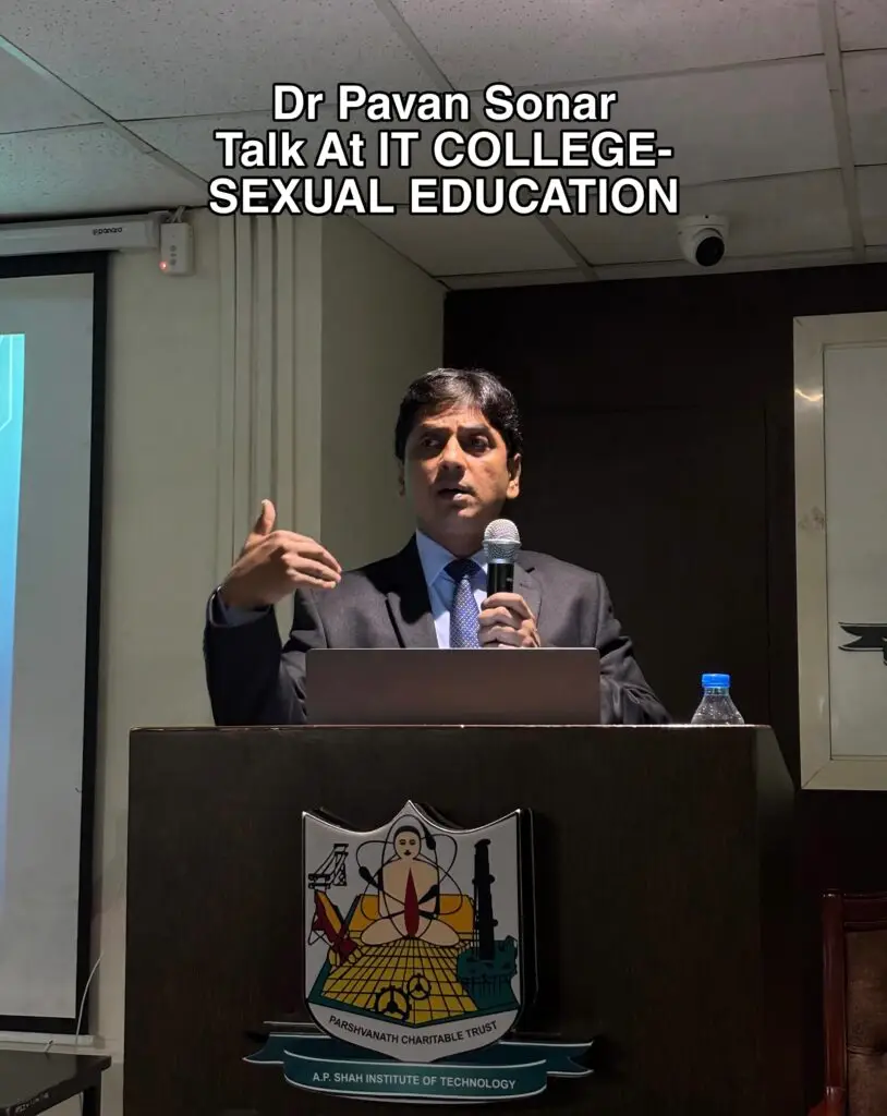 Dr. Pavan Sonar – Senior Sexologist & Psychiatrist Mumbai conducting a sexual education seminar for IT College students