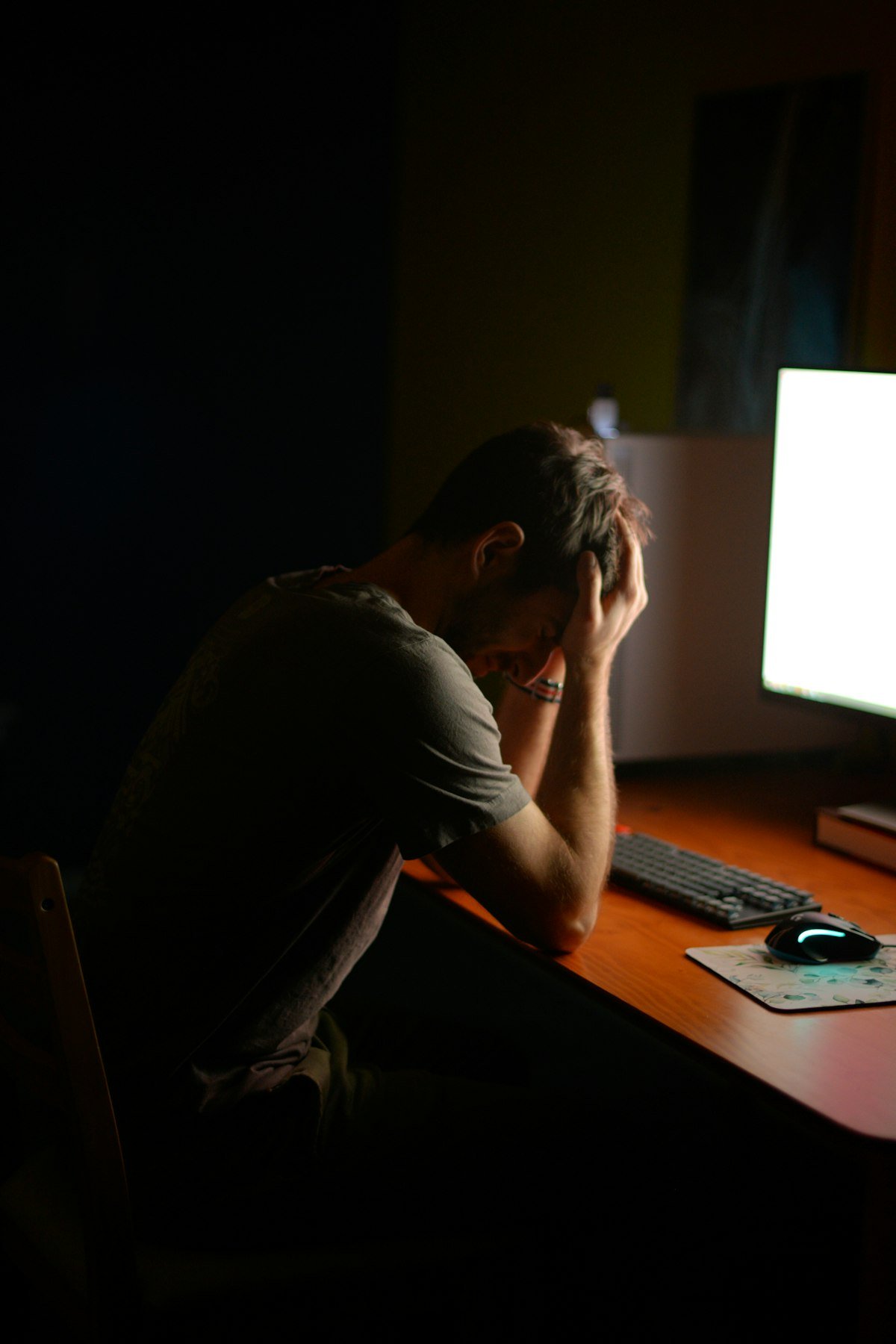 A person experiencing digital burnout and exhaustion